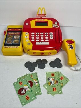 Vintage McDonald's 2001 Electronic Toy Cash Register Play Set - Register Stuck